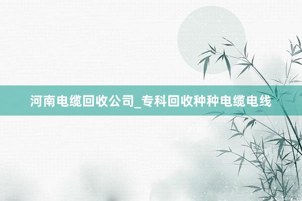 河南电缆回收公司_专科回收种种电缆电线