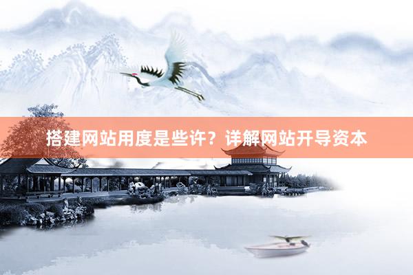 搭建网站用度是些许？详解网站开导资本